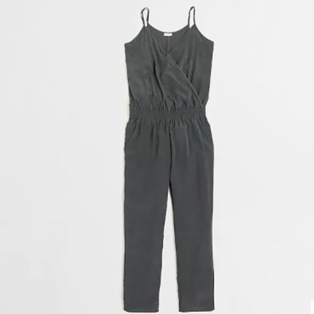 J.Crew Wrap-Front Jumpsuit - Grey Silk - NWT!
